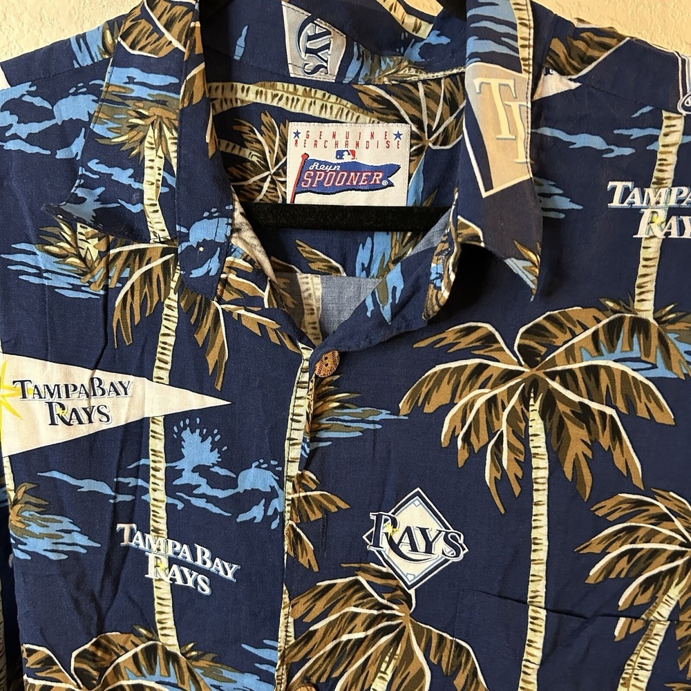 Reyn Spooner MLB‎ Tampa Bay Rays Hawaiian Button Camp Shirt